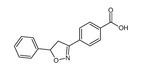 4-(5-phenyl-4,5-dihydro-1,2-oxazol-3-yl)benzoic acid结构式