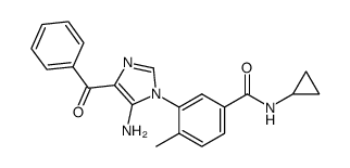 3-(5-amino-4-benzoyl-imidazol-1-yl)-N-cyclopropyl-4-methyl-benzamide结构式