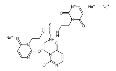 trisodium bis[2-(2,6-dioxo-3H-pyrimidin-1-yl)ethylazanidyl]phosphinoth ioyl-[2-(2,6-dioxo-3H-pyrimidin-1-yl)ethyl]azanide structure