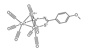 (μ3-S)Co3(CO)7[μ-1,3-η2-NHC(C6H4OMe-p)S] Structure