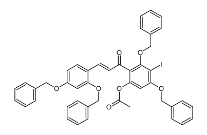6'-acetoxy-2,4,2',4'-tetrakis(benzyloxy)-3'-iodochalcone Structure