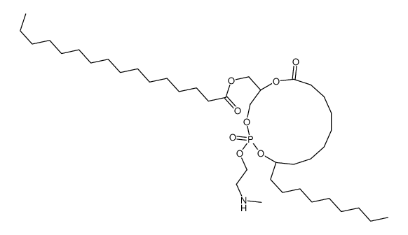 ()-2-[(hexadecanoyl)oxy]-1-(3-hydroxy-2,4-dioxa-7-aza-3-phosphaoct-1-yl)ethyl oleate P-oxide Structure