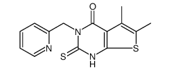 Thieno[2,3-d]pyrimidin-4(1H)-one, 2,3-dihydro-5,6-dimethyl-3-(2-pyridinylmethyl)-2-thioxo Structure