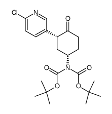 (2R,4S)-4-(N,N-bis(tert-butoxycarbonyl)amino)-2-(6-chloropyridin-3-yl)cyclohexanone Structure