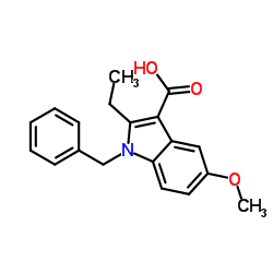 1-Benzyl-2-ethyl-5-methoxy-1H-indole-3-carboxylic acid结构式