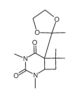 2,4,7,7-Tetramethyl-6-(2-methyl-[1,3]dioxolan-2-yl)-2,4-diaza-bicyclo[4.2.0]octane-3,5-dione结构式