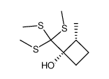 (1S,2R)-2-Methyl-1-(tris-methylsulfanyl-methyl)-cyclobutanol Structure