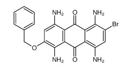 1,4,5,8-tetraamino-2-bromo-6-phenylmethoxyanthracene-9,10-dione Structure