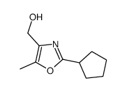 (2-cyclopentyl-5-methyl-1,3-oxazol-4-yl)methanol结构式