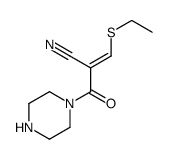 3-ethylsulfanyl-2-(piperazine-1-carbonyl)prop-2-enenitrile Structure