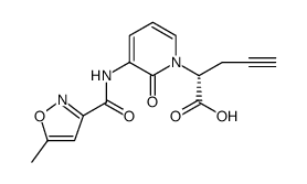 1(2H)-Pyridineacetic acid, 3-[[(5-methyl-3-isoxazolyl)carbonyl]amino]-2-oxo-α-2-propyn-1-yl-, (αR) Structure