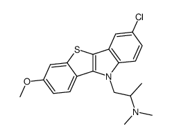 [2-(3-chloro-7-methoxy-benzo[4,5]thieno[3,2-b]indol-10-yl)-1-methyl-ethyl]-dimethyl-amine结构式