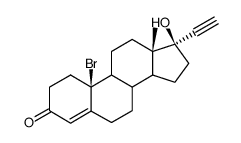 17α-Ethinyl-19-nor-10β-brom-4-androsten-17β-ol-3-on结构式