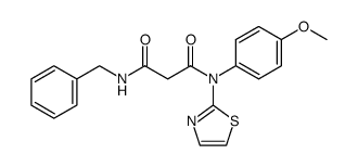N-benzyl-N'-(2-thiazolyl)-N'-p-methoxyphenylmalonamide结构式