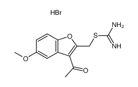 2-S-Methylthiuronyl-3-acetyl-5-methoxybenzofuran hydrobromide Structure