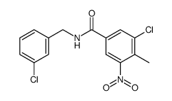 3-Chloro-N-(3-chlorobenzyl)-4-methyl-5-nitrobenzamide结构式