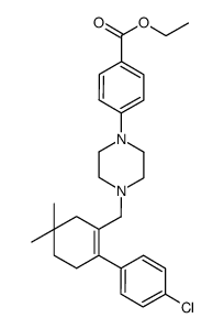 4-[4-[[2-(4-Chlorophenyl)-5,5-dimethyl-1-cyclohexen-1-yl]methyl]-1-piperazinyl]benzoic Acid Ethyl Ester Structure