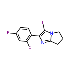 2-(2,4-difluorophenyl)-6,7-dihydro-3-iodo-5H-pyrrole[1,2-a]imidaz Structure