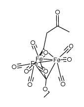 (iron)3(CO)9(μ3-COEt)(μ3-CCH2C(O)CH3)结构式