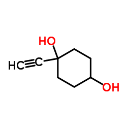 1,4-Cyclohexanediol, 1-ethynyl-, trans- (8CI,9CI) Structure