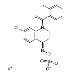 7-chloro-2,3-dihydro-1-(2-methylbenzoyl)-4(1H)quinolinone 4-oxime-O-sulfonic acid potassium salt结构式