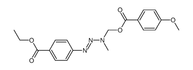 (3-(4-(ethoxycarbonyl)phenyl)-1-methyltriaz-2-en-1-yl)methyl 4-methoxybenzoate结构式