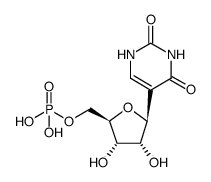 [5-(2,4-dioxo-1H-pyrimidin-5-yl)-3,4-dihydroxy-oxolan-2-yl]methoxyphosphonic acid结构式