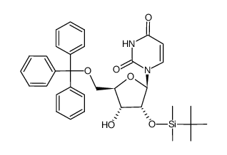 2'-O-(tert-butyldimethylsilyl)-5'-O-(triphenylmethyl)uridine Structure