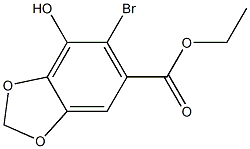 6-Bromo-7-hydroxy-benzo[1,3]dioxole-5-carboxylic acid ethyl ester结构式