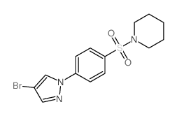 1-((4-(4-Bromo-1H-pyrazol-1-yl)phenyl)sulfonyl)piperidine structure