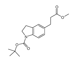 2-Methyl-2-propanyl 5-(3-methoxy-3-oxopropyl)-1-indolinecarboxyla te Structure