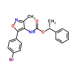 [5-(4-Bromophenyl)-3-Methylisoxazol-4-yl]carbamic acid(R)-1-phenylethyl ester structure