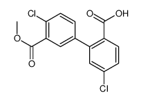 4-chloro-2-(4-chloro-3-methoxycarbonylphenyl)benzoic acid结构式