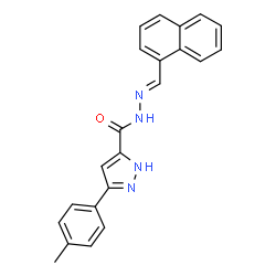 (E)-N-(naphthalen-1-ylmethylene)-3-(p-tolyl)-1H-pyrazole-5-carbohydrazide结构式