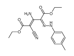(Z)-3-Amino-2-cyano-4-(p-tolyl-hydrazono)-pent-2-enedioic acid diethyl ester结构式