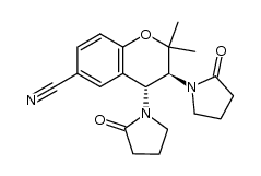 trans-6-cyano-3,4-dihydro-2,2-dimethyl-3,4-bis-(2-oxopyrrolidin-1-yl)-2H-1-benzopyran结构式