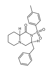 (3S,9aS)-3-benzyl-2-tosylhexahydro-2H-pyrido[1,2-a]pyrazin-1(6H)-one Structure