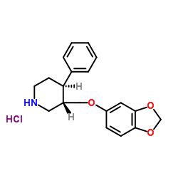 (3S,4R)-3-[(1,3-Benzodioxol-5-yloxy)methyl]-4-phenylpiperidine hydrochloride (1:1) Structure