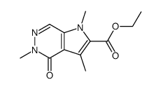 1,3,5-Trimethyl-4-oxo-4,5-dihydro-1H-pyrrolo[2,3-d]pyridazine-2-carboxylic acid ethyl ester Structure