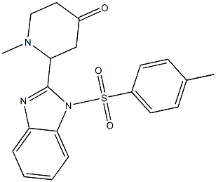 1-methyl-2-(1-tosyl-1H-benzo[d]imidazol-2-yl)piperidin-4-one Structure