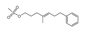 (E)-4-methyl-7-phenyl-heptan-4-ene-1-ol mesylate Structure