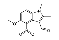 1,2-dimethyl-5-methoxy-4-nitroindole-3-carboxaldehyde Structure
