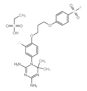 Benzenesulfonyl fluoride, p-[3-[2-chloro-4- (4,6-diamino-2, 2-dimethyl-s-triazin-1(2H)-yl)phenoxy]propoxy]-, monoethanesulfonate picture