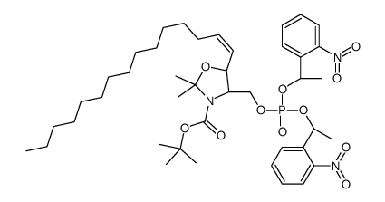 N-叔丁氧基羰基-D-赤型-神经鞘氨醇-2,3-N,O-丙酮-磷酸1-双[1-(2-硝基苯基)乙基]酯结构式