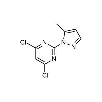 4,6-二氯-2-(5-甲基-1H-吡唑-1-基)嘧啶结构式