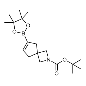 6-(4,4,5,5-四甲基-1,3,2-二氧硼杂环戊烷-2-基)-2-氮杂螺环[3.4]辛-6-烯-2-羧酸叔丁酯结构式