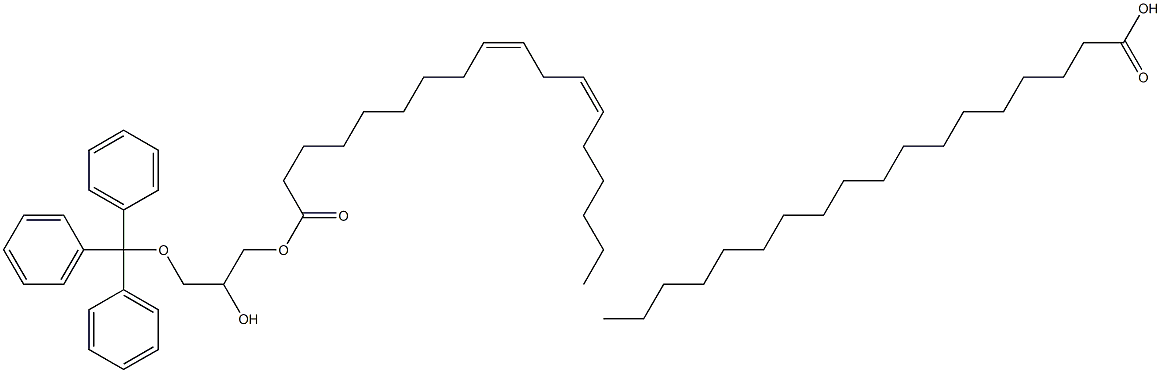 [R,(-)]-1-O-Linoleoyl-2-O-stearoyl-3-O-trityl-D-glycerol structure