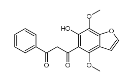 1-(4,7-Dimethoxy-6-hydroxy-5-benzofuryl)-3-phenyl-propan-1,3-dion Structure