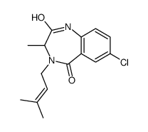 7-chloro-3-methyl-4-(3-methylbut-2-enyl)-1,3-dihydro-1,4-benzodiazepine-2,5-dione Structure