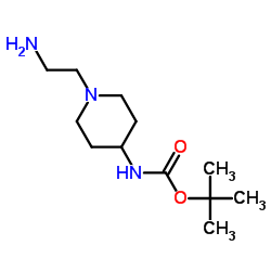(1-(2-氨基乙基)哌啶-4-基)氨基甲酸叔丁酯结构式